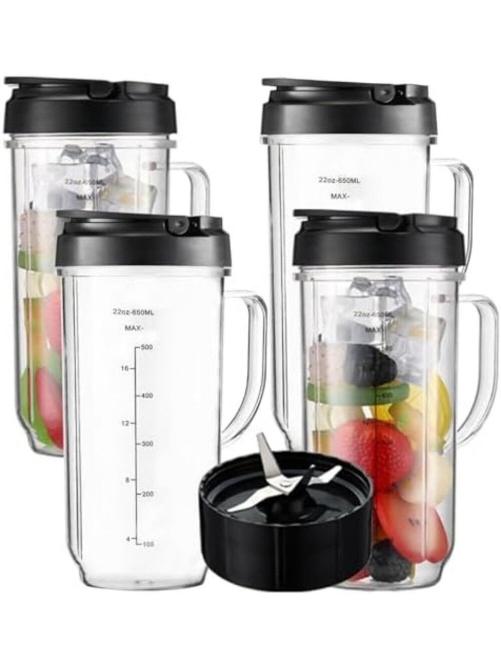 Versatile 22oz Blender Cup with Flip-Top Lid & Cross Blade - Replacement Mug